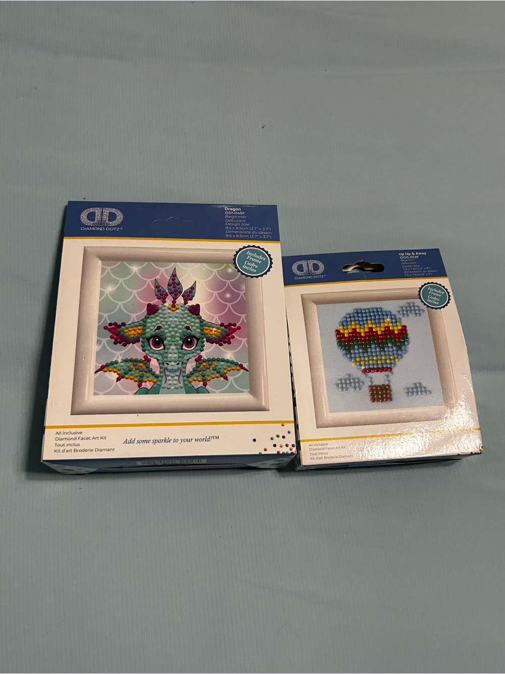 Diamond Art Framed Kits - Colorful Dragon & Hot Air Balloon